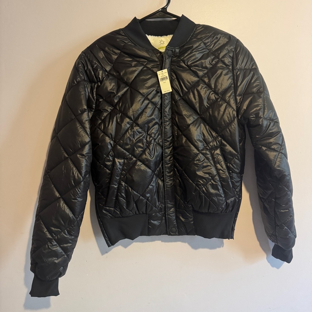 Aerie Black Quilted Puffer Jacket